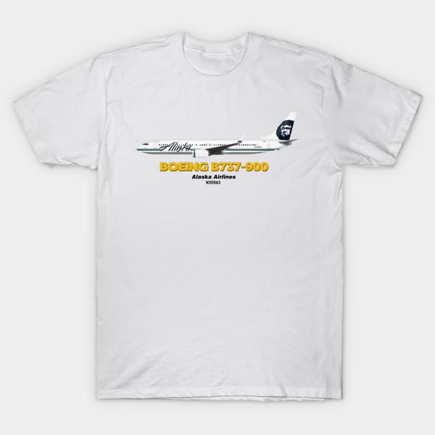 Boeing B737-900 - Alaska Airlines T-Shirt by TheArtofFlying